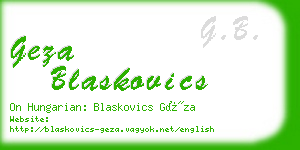 geza blaskovics business card